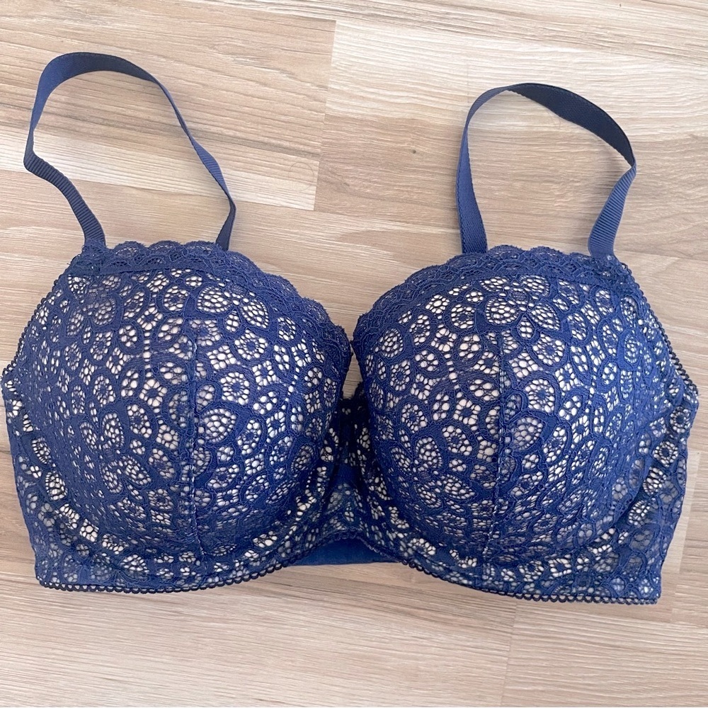 Victoria's Secret Dream Angel Navy Lace Bra